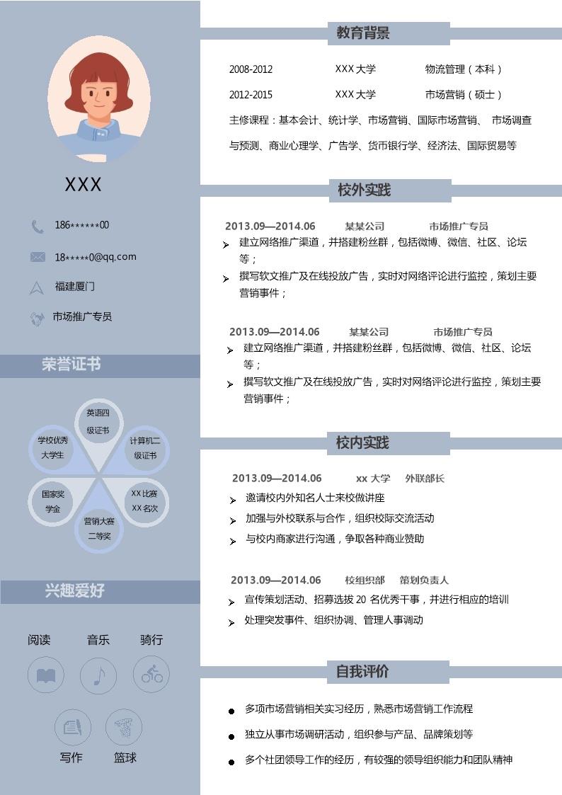 5880_市场推广销售业务类岗位求职简历模板