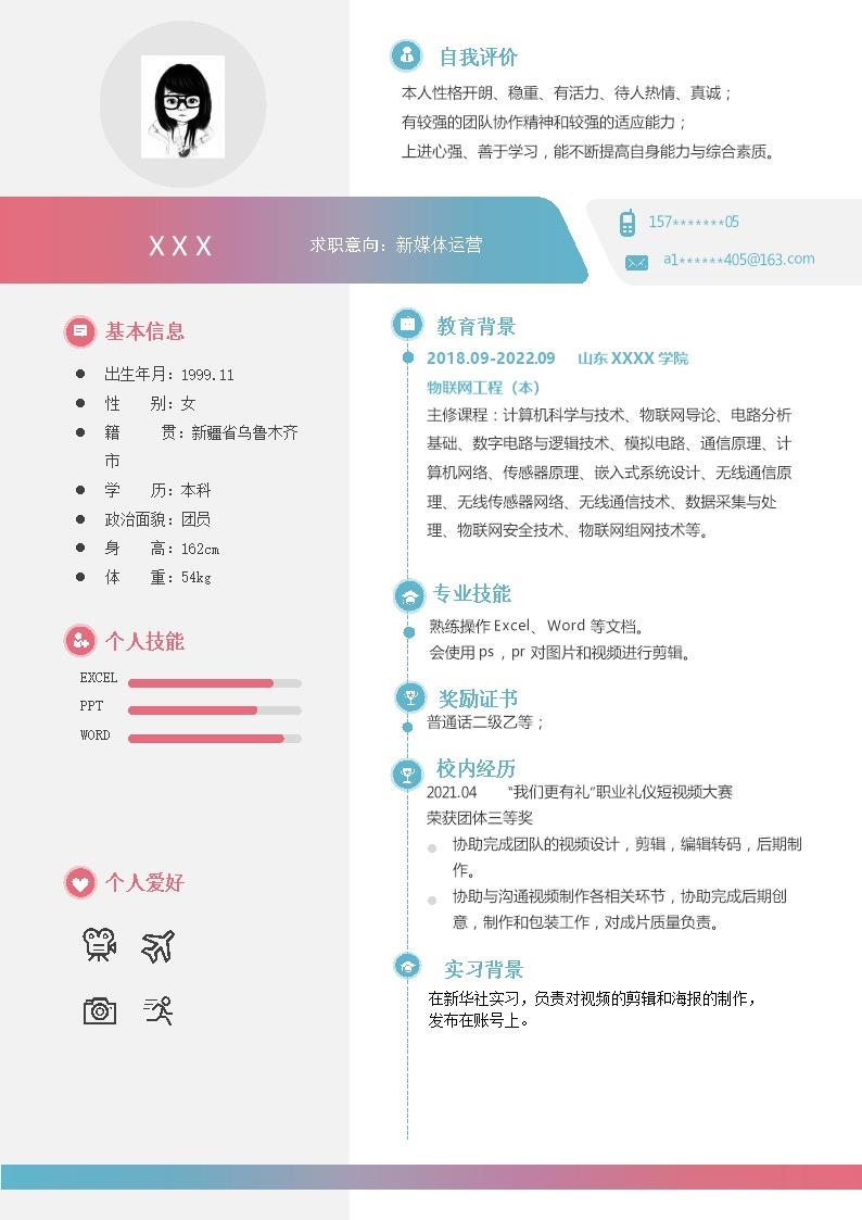 5159_新媒体运营类岗位求职简历模板